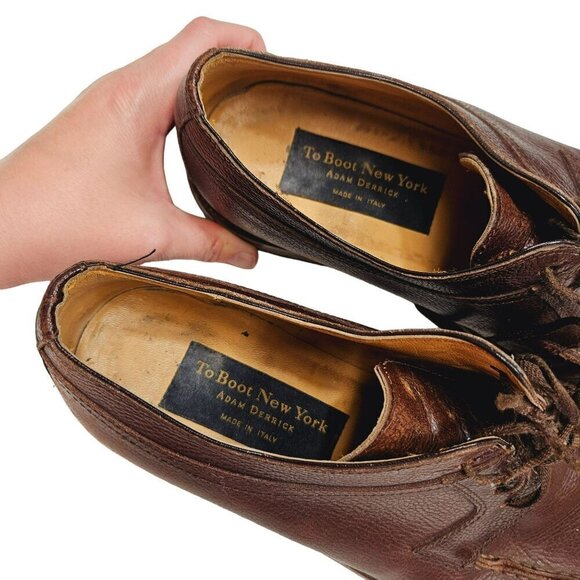 To Boot New York Adam Derrick Men's Brown Leather Lace-Up‎ Dress Shoes Size 10 - Picture 7 of 16